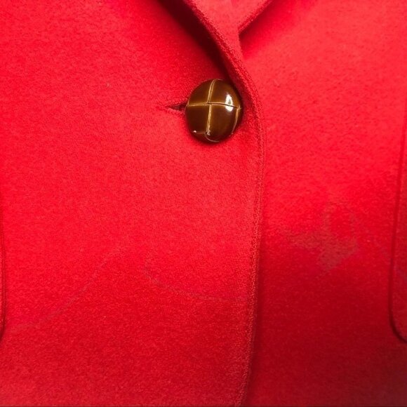 Alfred Sung Red Wool Cropped Blazer Size 4 Academia Collegiate Office - Picture 4 of 6